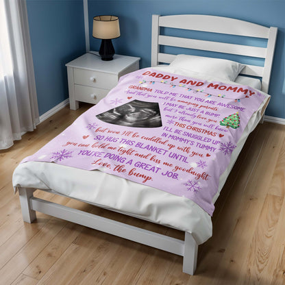 Grand-mère m'a dit que tu étais génial, échographie, sapin de Noël - Couverture personnalisée - FAM524_BLK