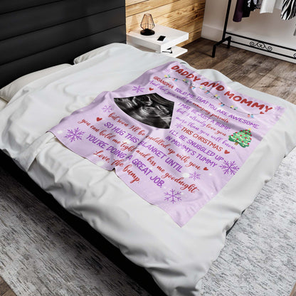 Grand-mère m'a dit que tu étais génial, échographie, sapin de Noël - Couverture personnalisée - FAM524_BLK