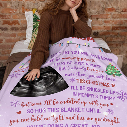 Grand-mère m'a dit que tu étais génial, échographie, sapin de Noël - Couverture personnalisée - FAM524_BLK