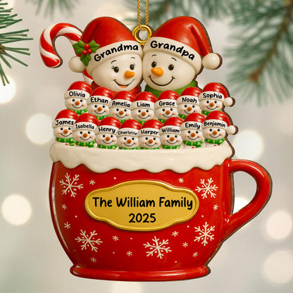 Family Christmas Spirit Snowman Ornament
