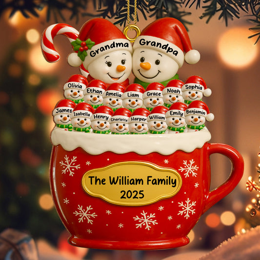 Family Christmas Spirit Snowman Ornament