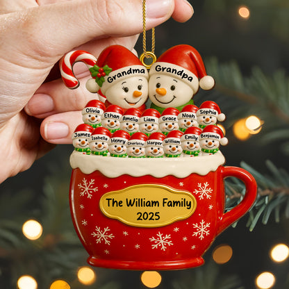 Family Christmas Spirit Snowman Ornament
