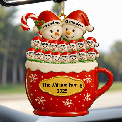 Family Christmas Spirit Snowman Ornament