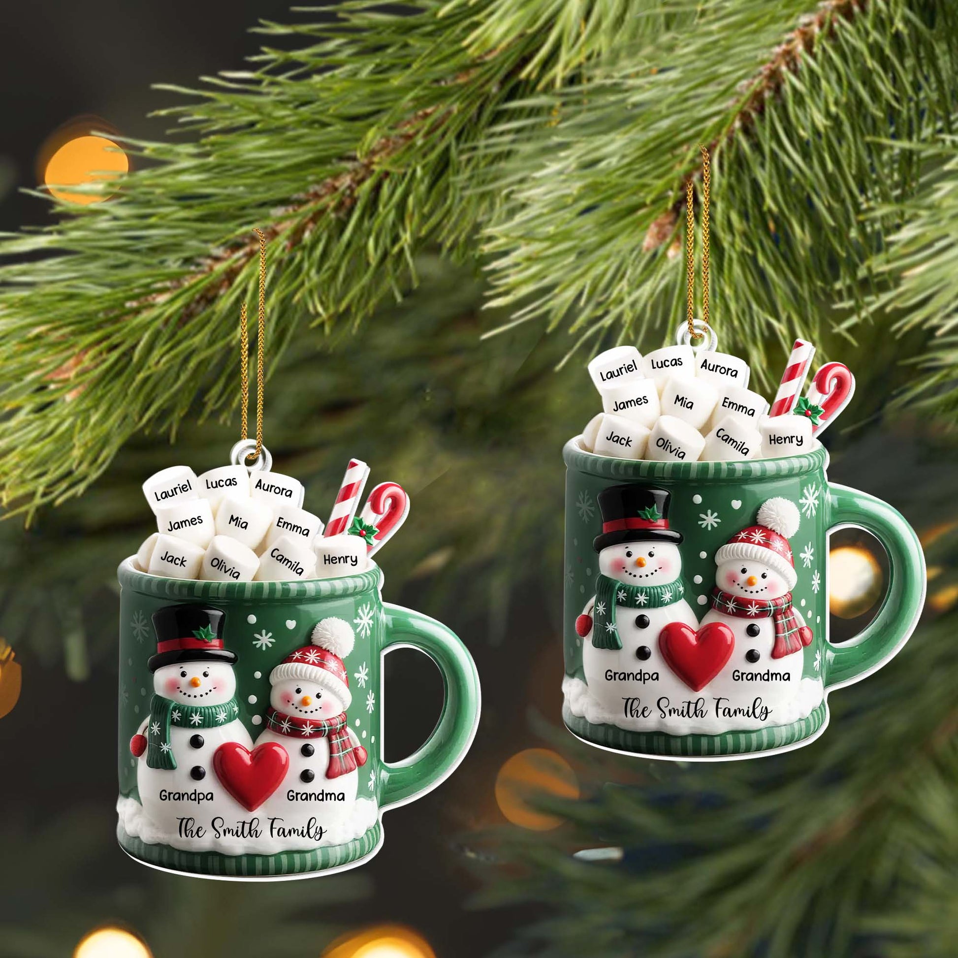 Grandpa & Grandma Smith Family Holiday Mug