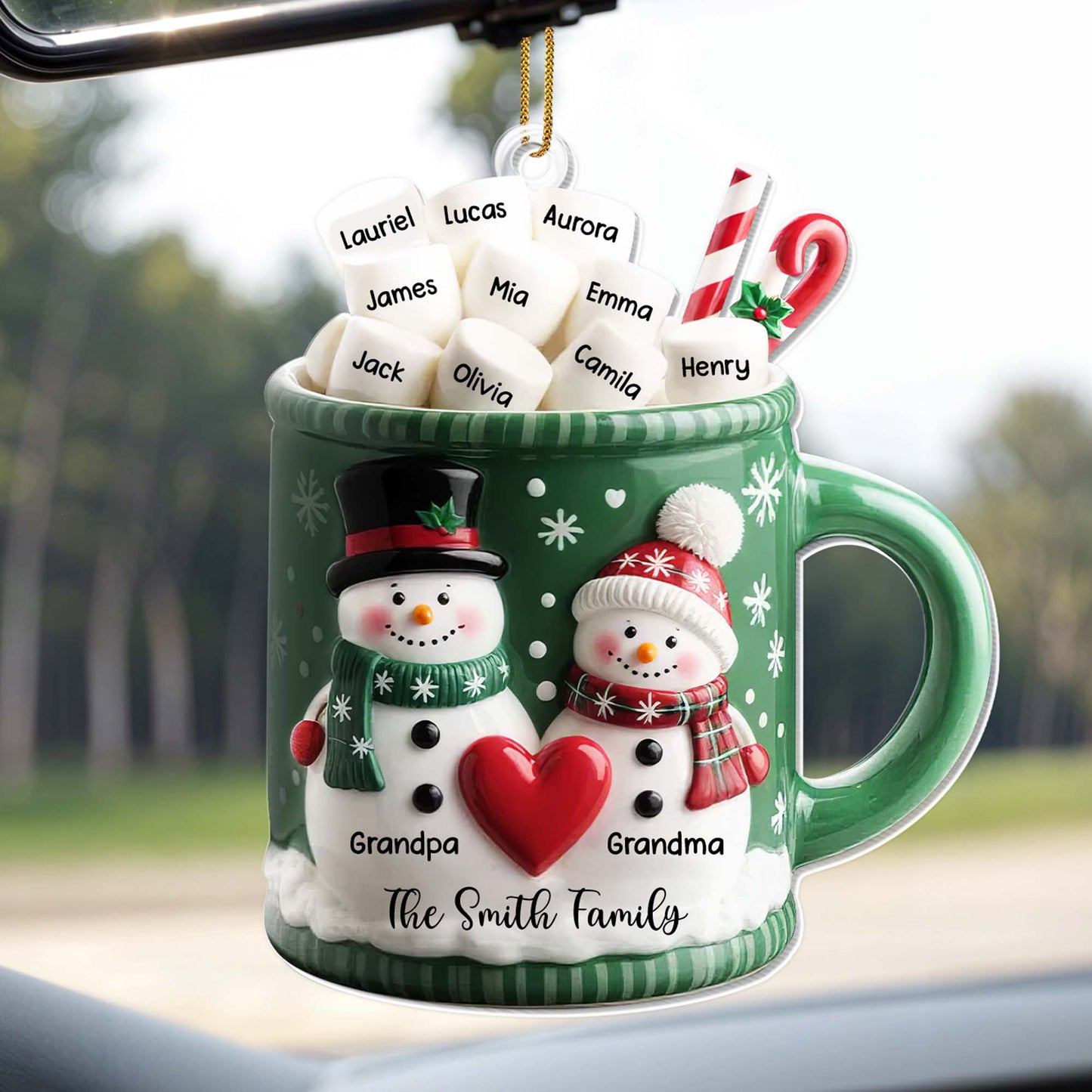Grandpa & Grandma Smith Family Holiday Mug