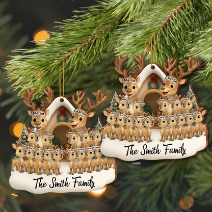 Celebrating Our Family With Reindeer And Christmas Tree