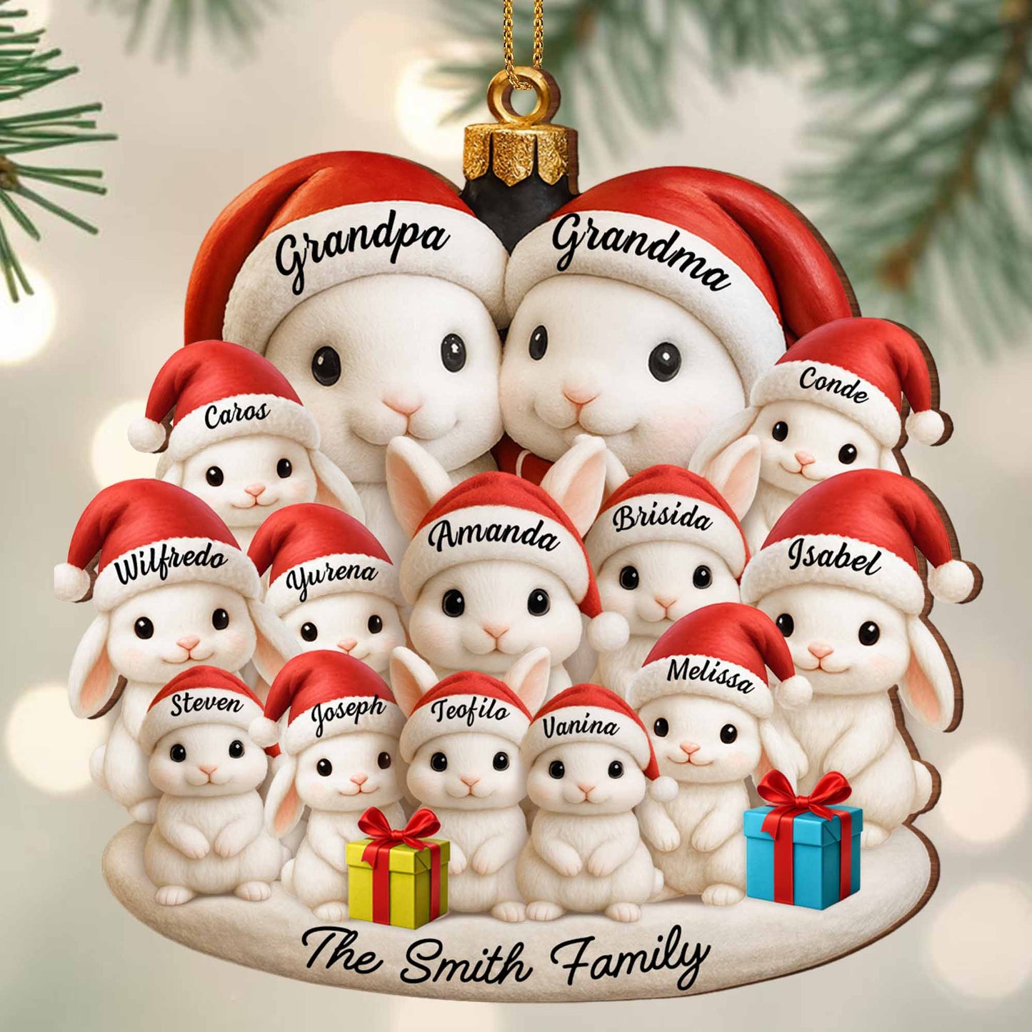 Celebrate Your Family’s Magical Christmas with Personalized Bunny Ornaments