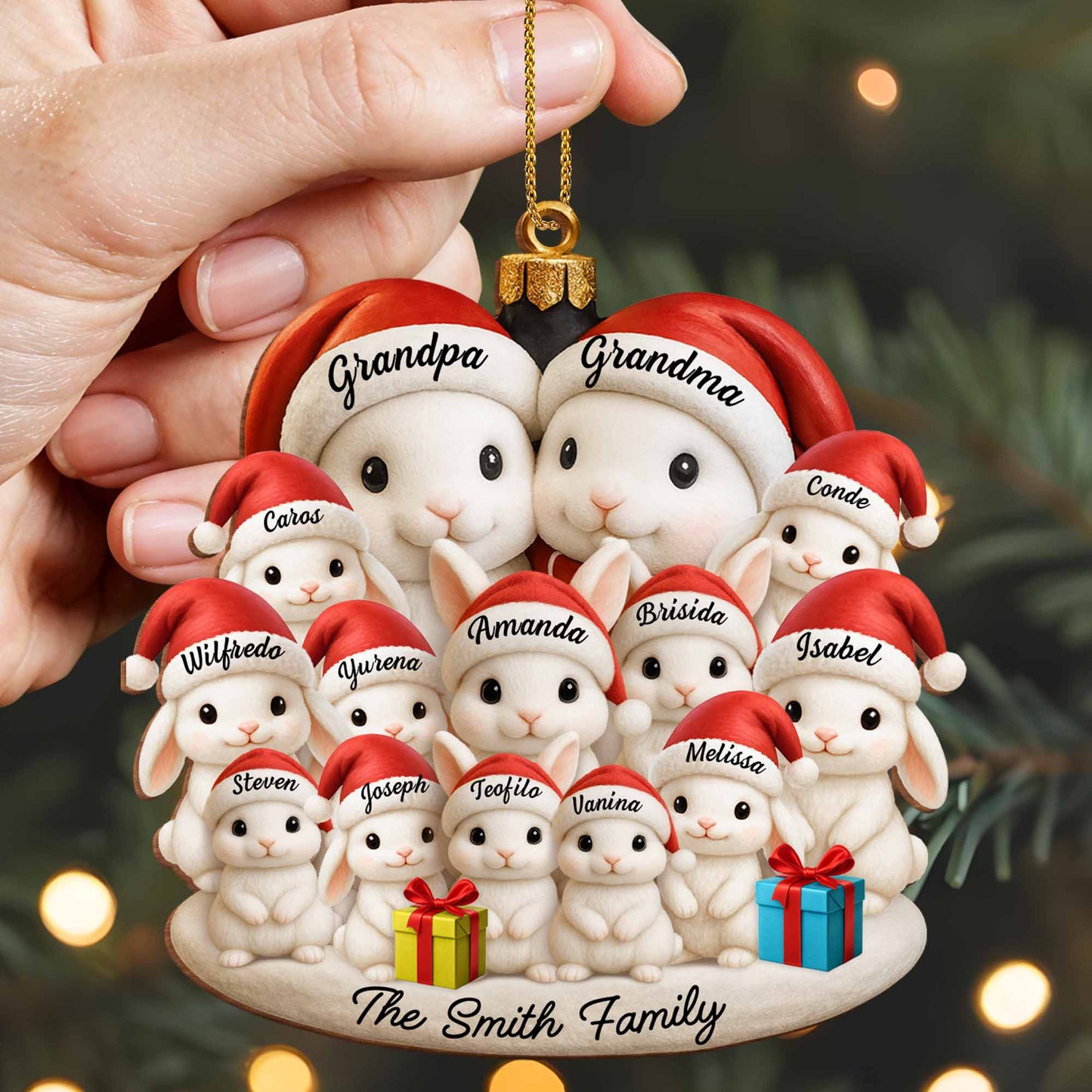 Celebrate Your Family’s Magical Christmas with Personalized Bunny Ornaments