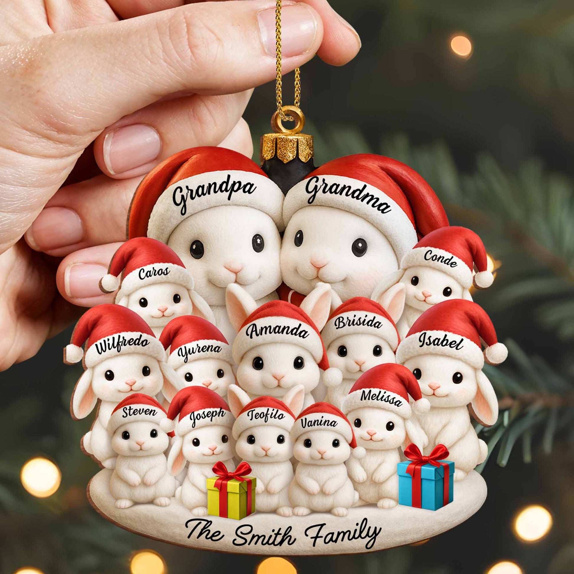 Celebrate Your Family’s Magical Christmas with Personalized Bunny Ornaments