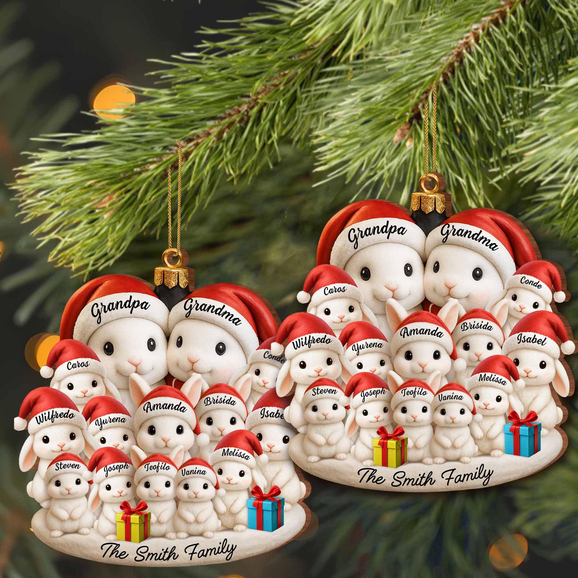 Celebrate Your Family’s Magical Christmas with Personalized Bunny Ornaments