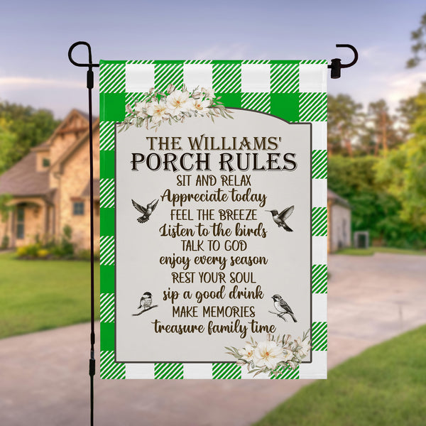 Porch Rules Sit and Relax Listen To The Birds