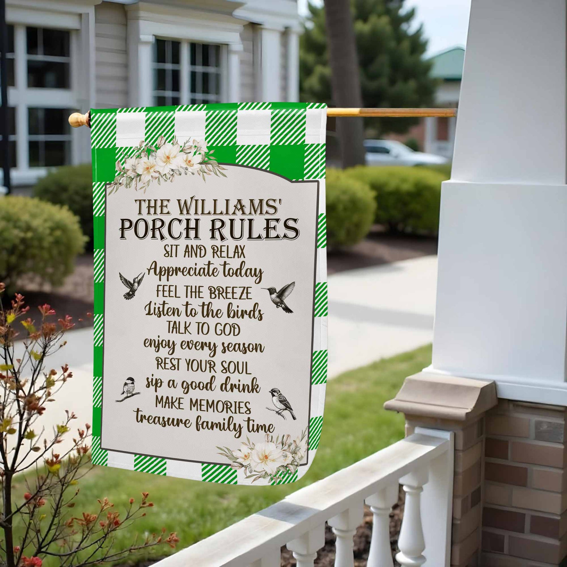 Porch Rules Sit and Relax Listen To The Birds