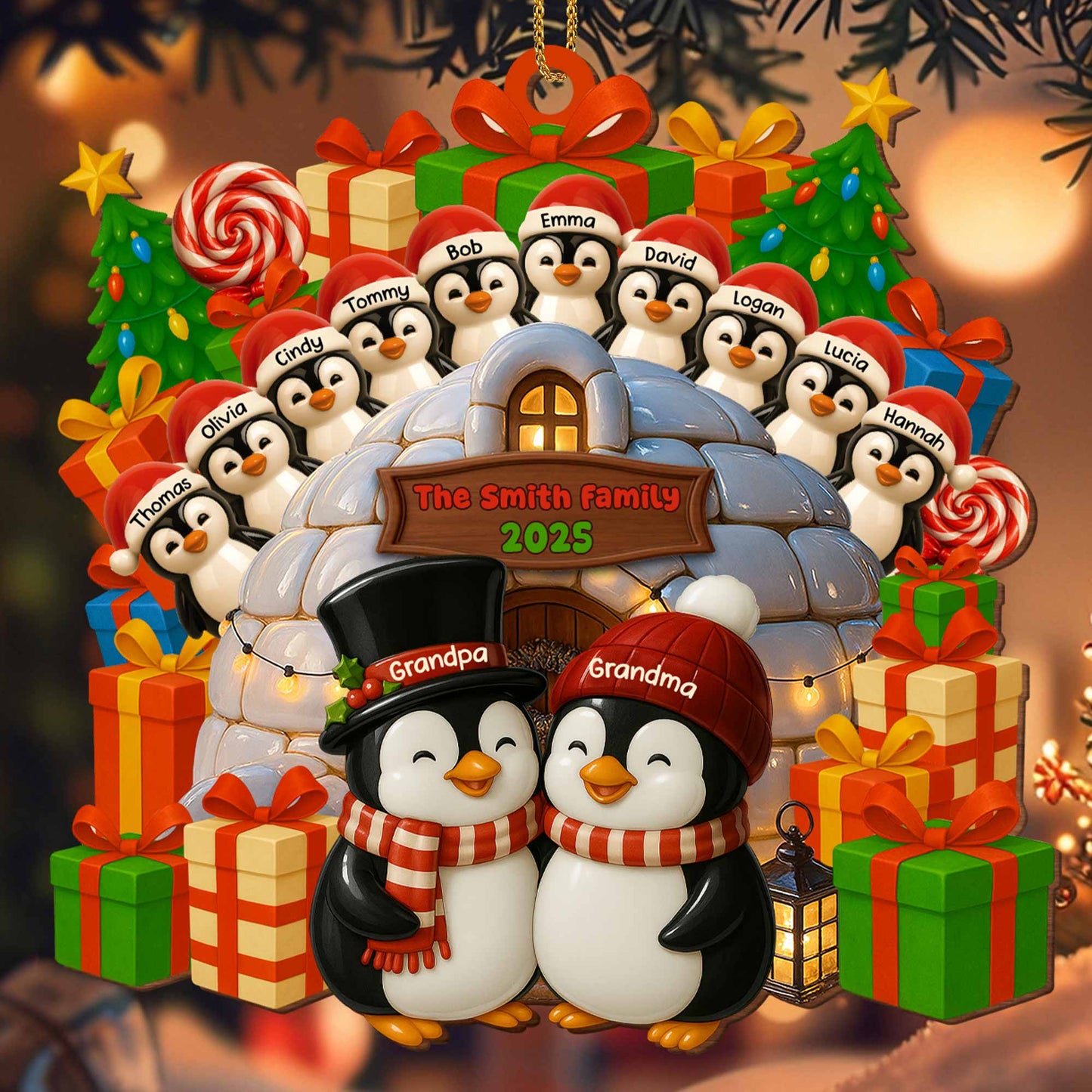 Celebrate Family Bond With Penguin Christmas Ornament