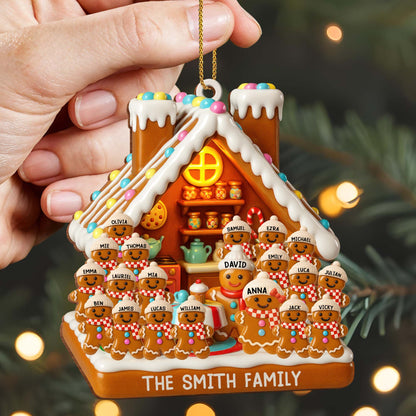 Customizable Gingerbread House With Family Members