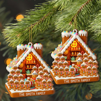 Customizable Gingerbread House With Family Members