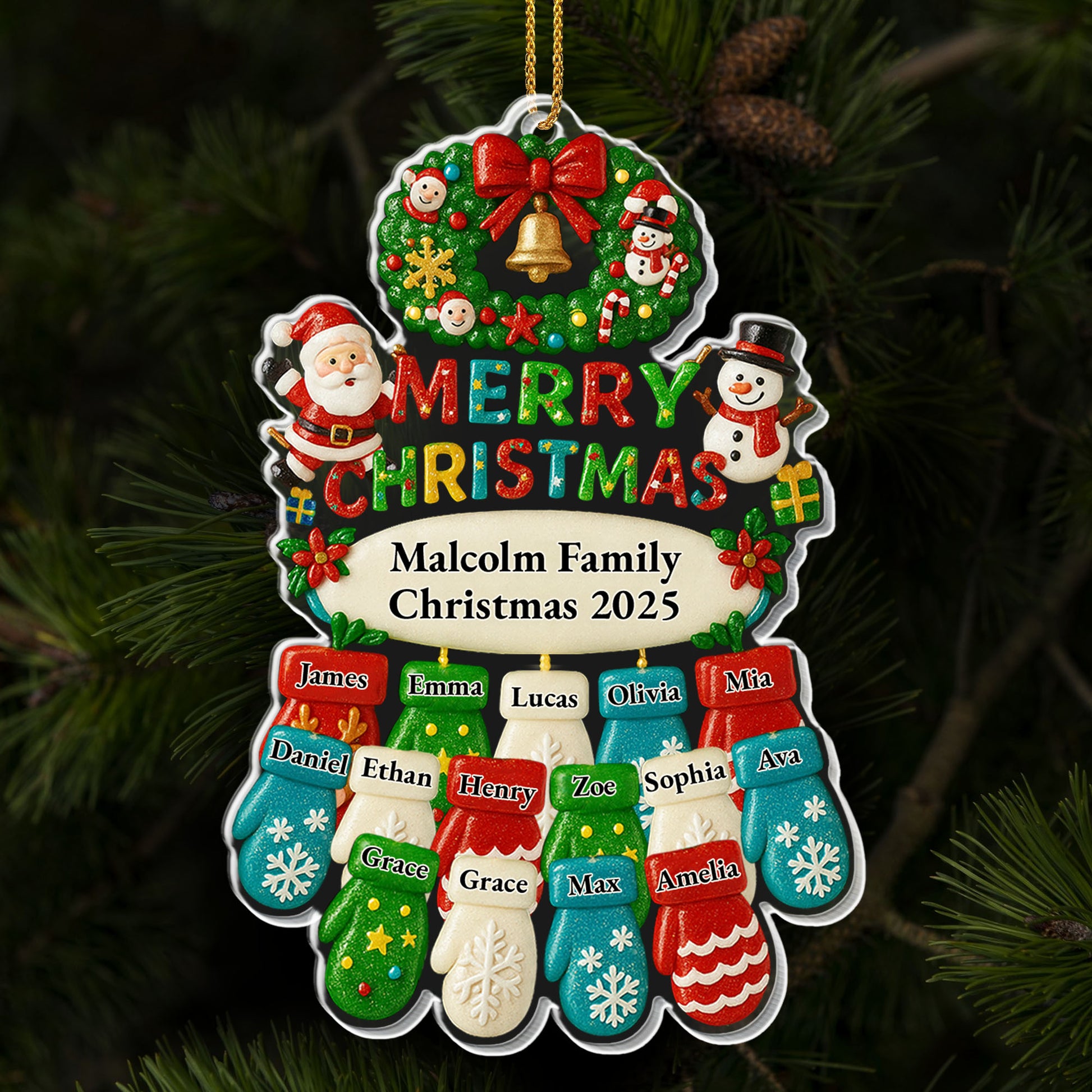 Merry Christmas Family Stockings And Festive Icons