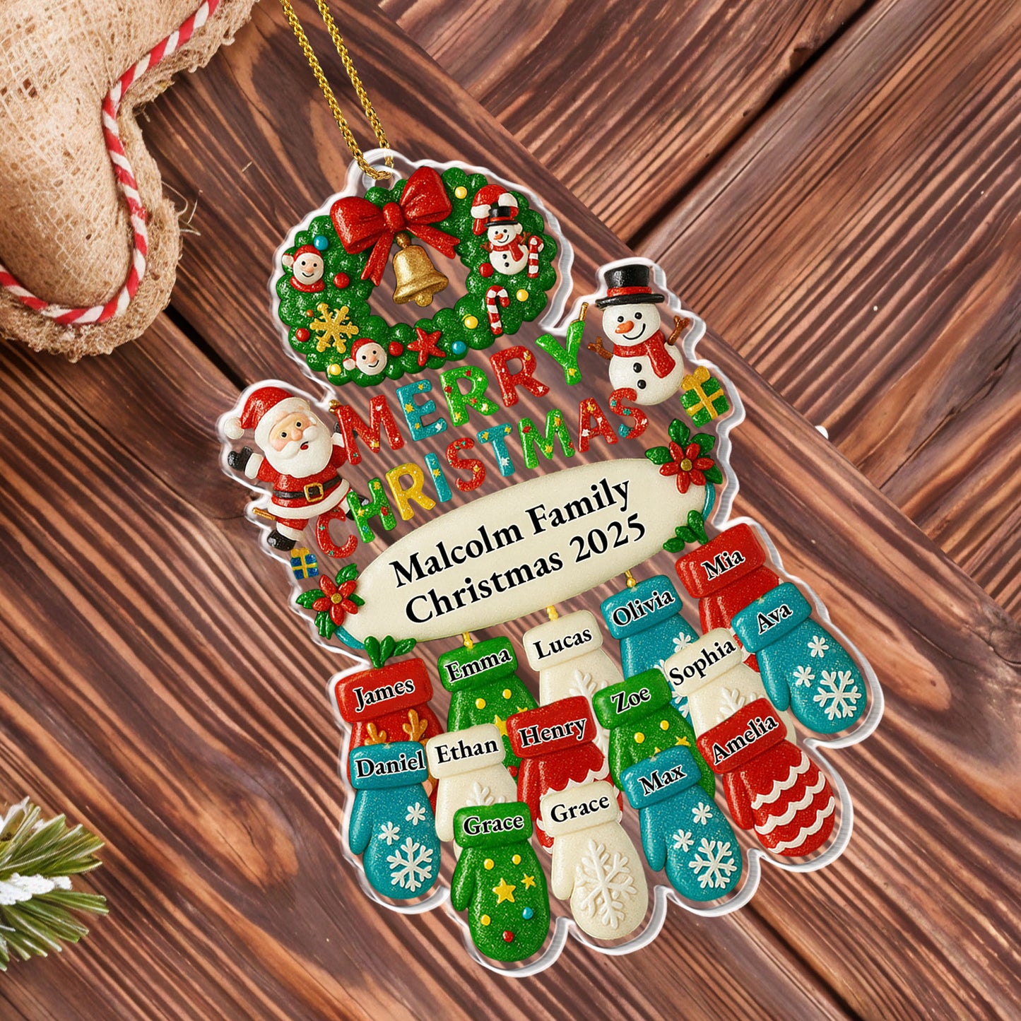 Merry Christmas Family Stockings And Festive Icons