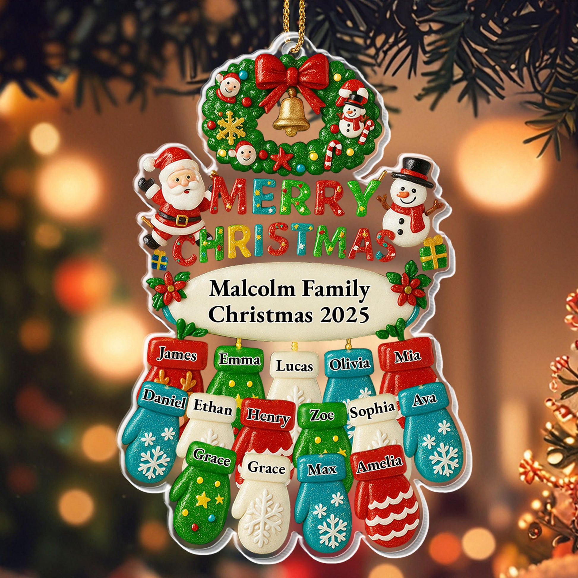 Merry Christmas Family Stockings And Festive Icons