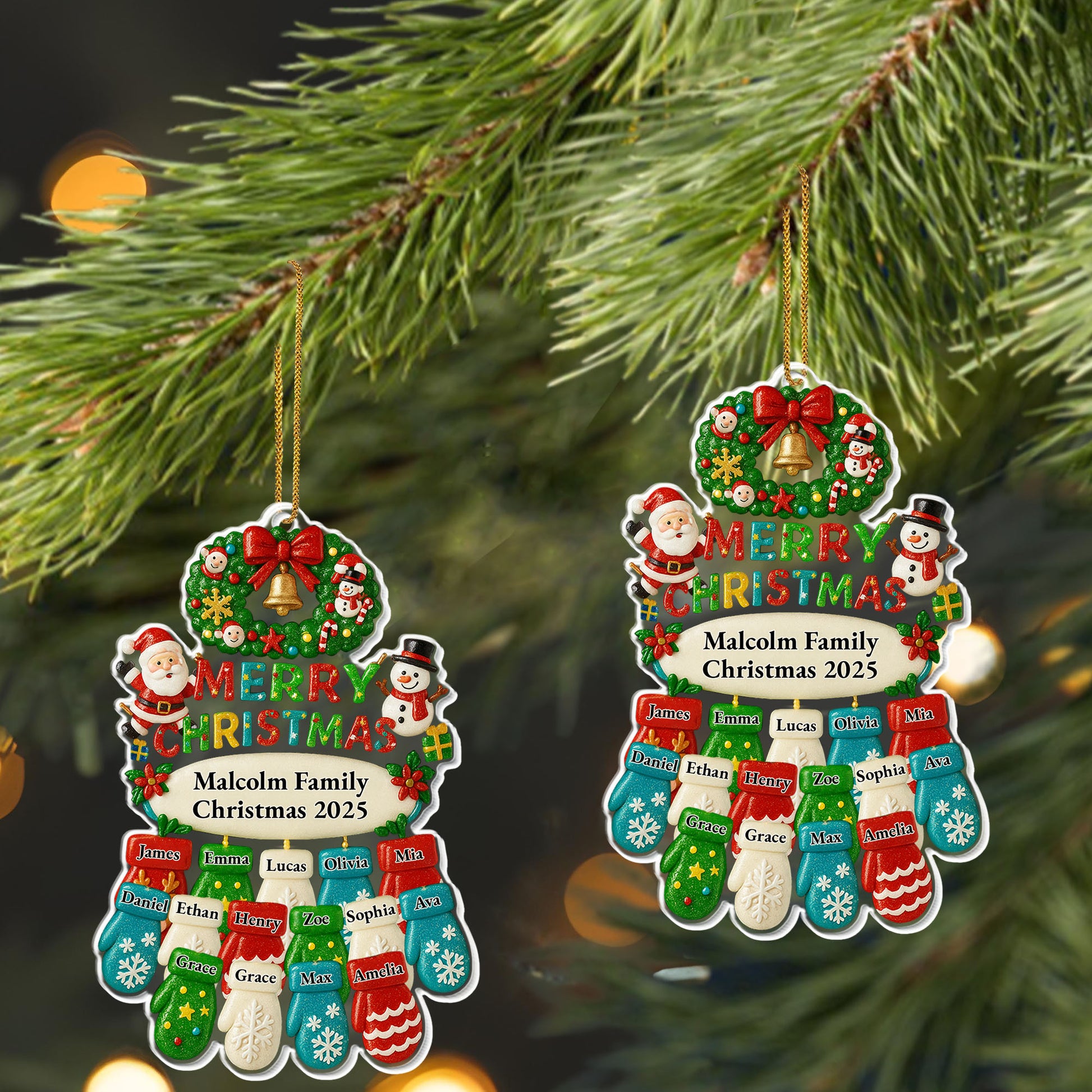 Merry Christmas Family Stockings And Festive Icons