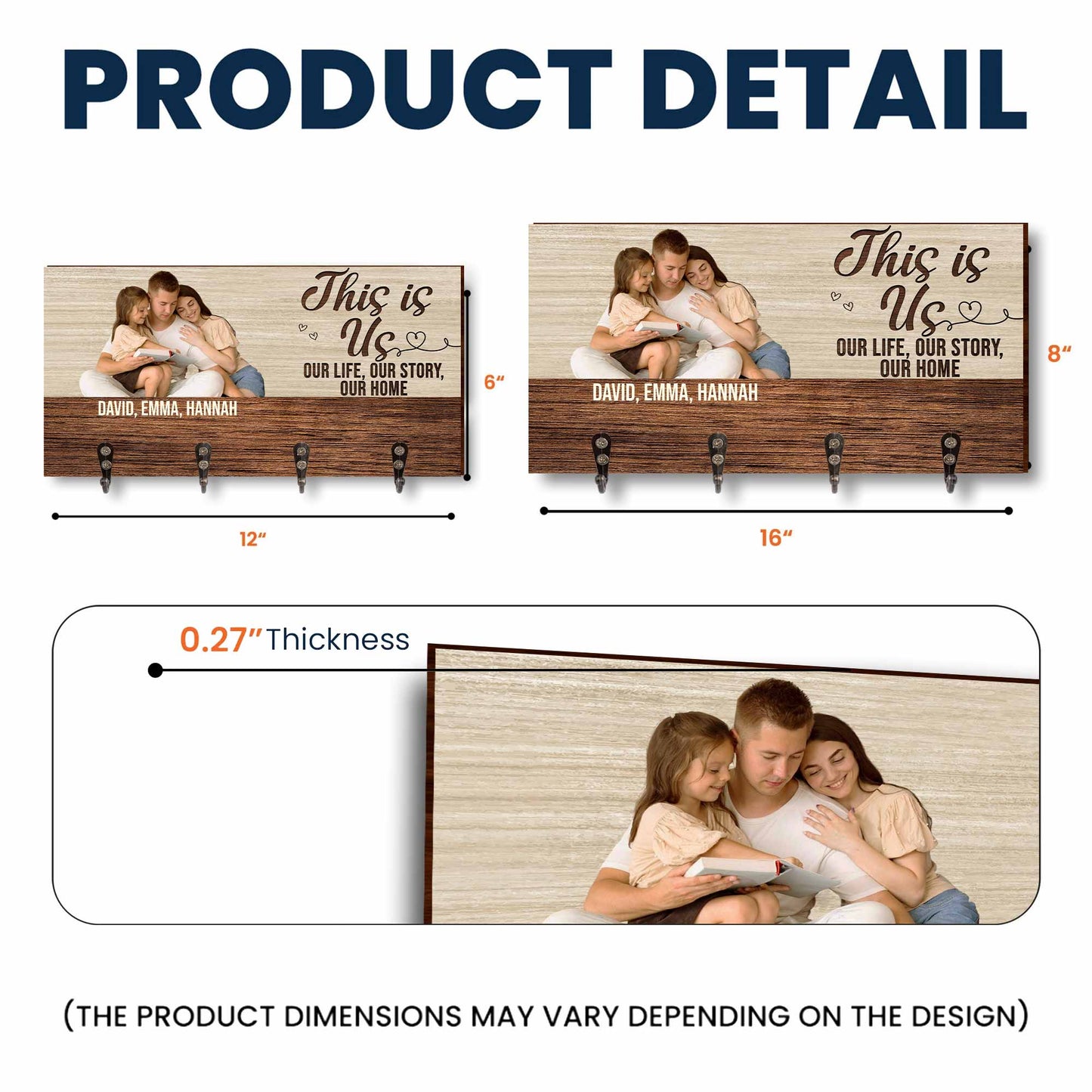 This Is Us Our Life Our Story Our Home Key Holder With Family Photo