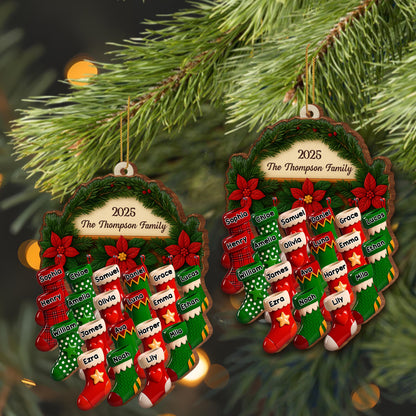 Custom Family Christmas Ornament With Stockings
