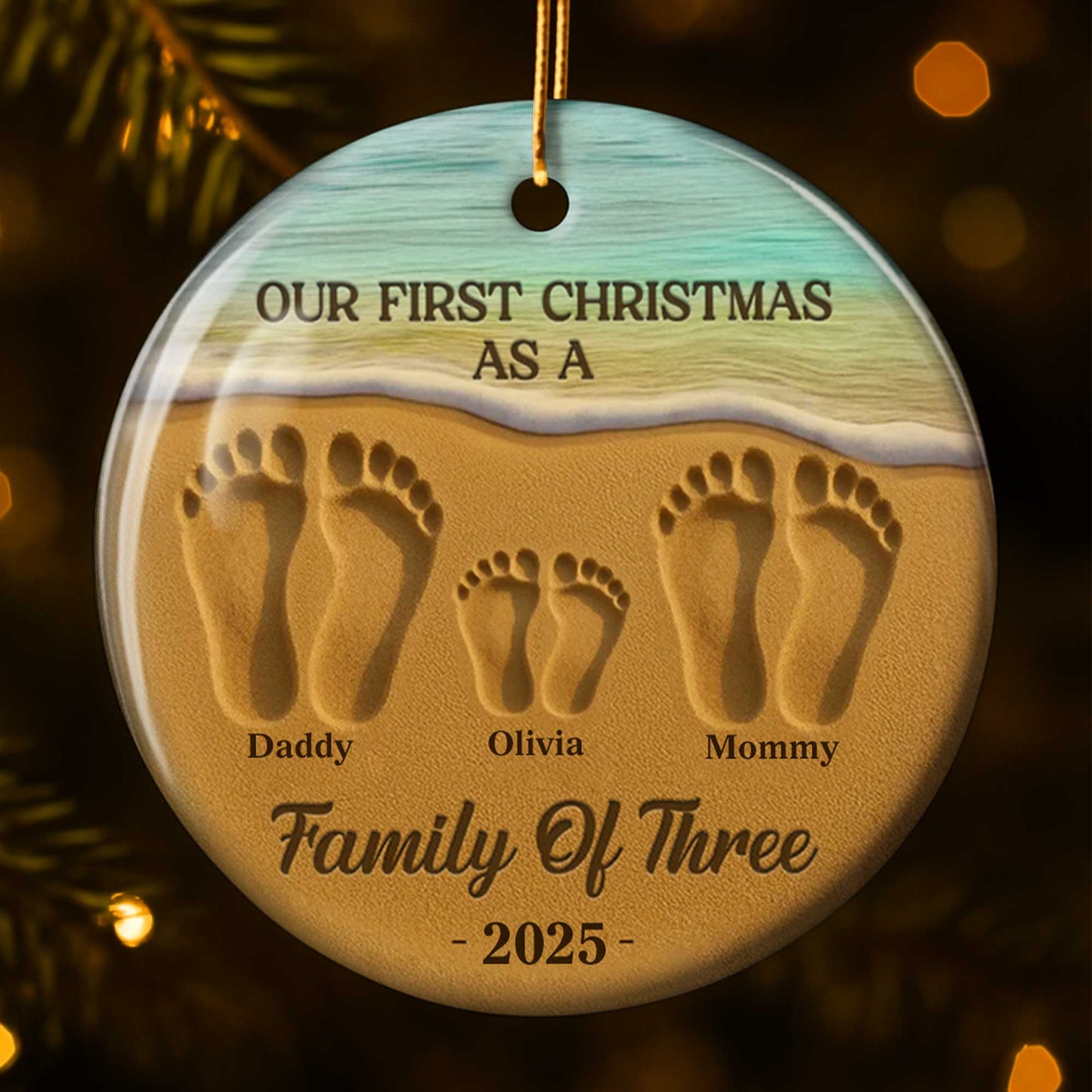 Our First Christmas As A Family Of Three With Footprints