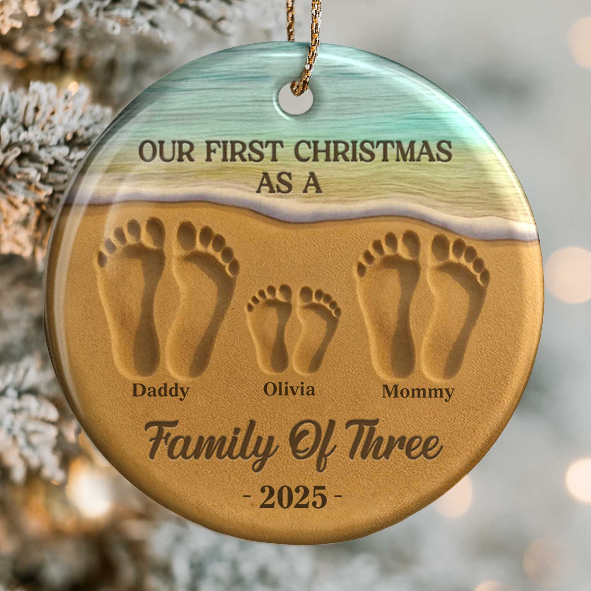 Our First Christmas As A Family Of Three With Footprints