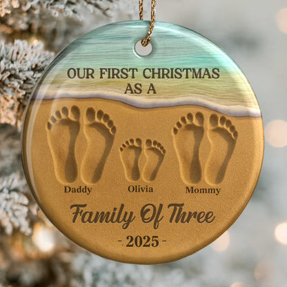 Our First Christmas As A Family Of Three With Footprints
