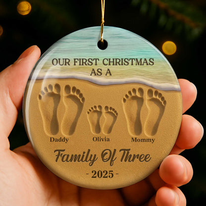 Our First Christmas As A Family Of Three With Footprints