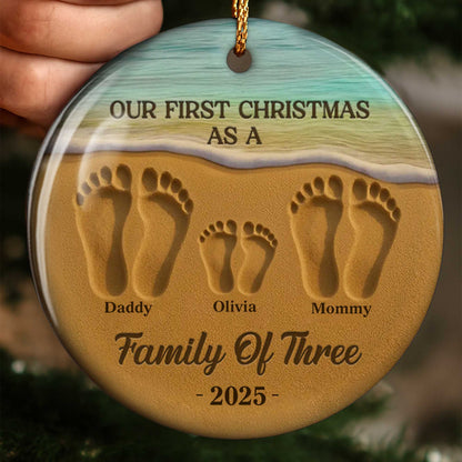 Our First Christmas As A Family Of Three With Footprints