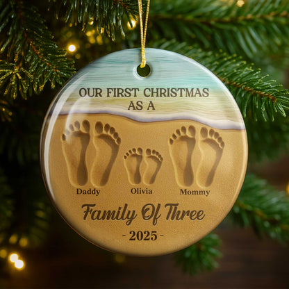 Our First Christmas As A Family Of Three With Footprints