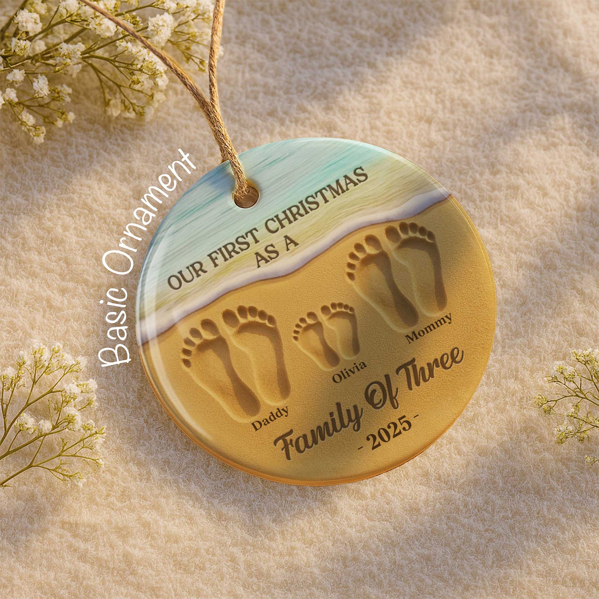 Our First Christmas As A Family Of Three With Footprints