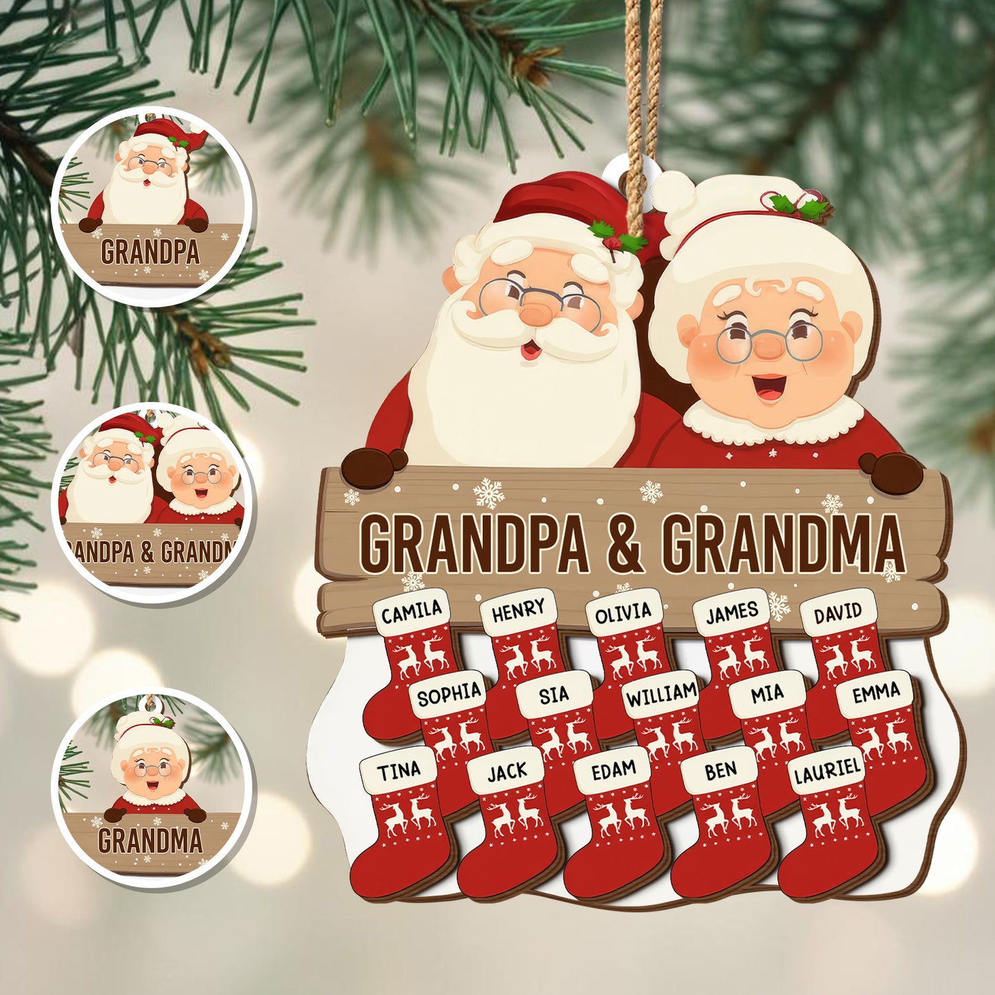 Holiday Season With Santa Claus and Christmas Stockings