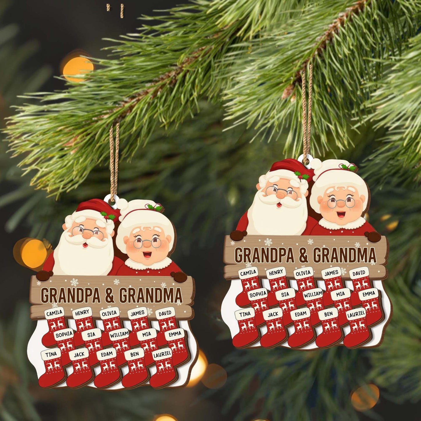 Holiday Season With Santa Claus and Christmas Stockings