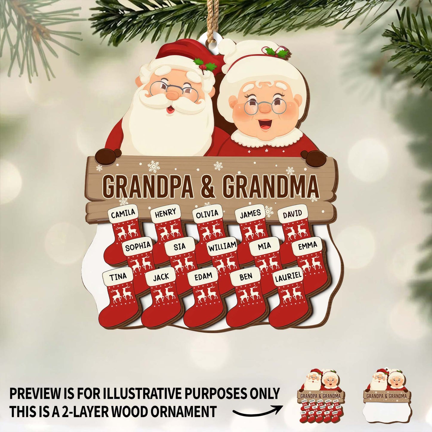 Holiday Season With Santa Claus and Christmas Stockings