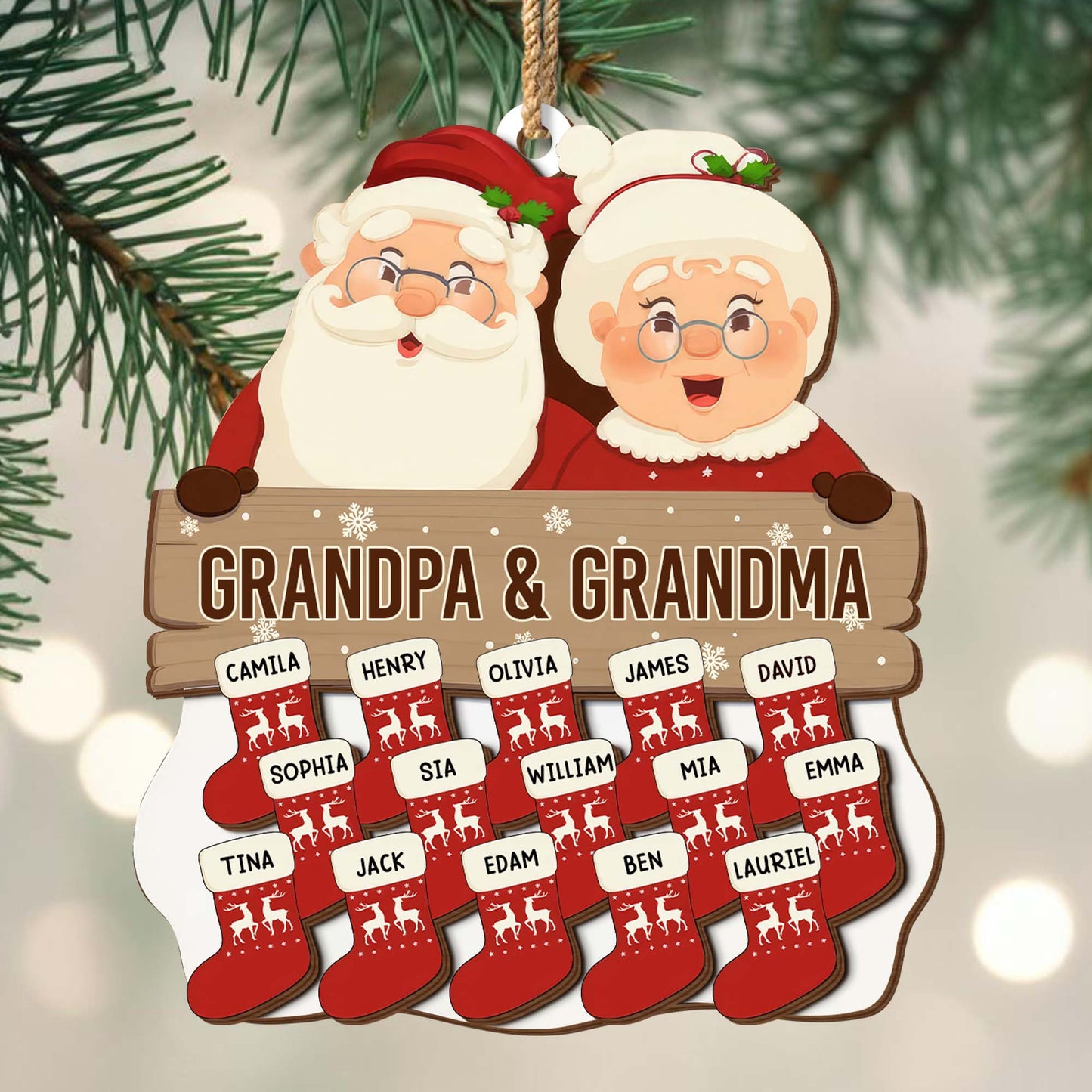 Holiday Season With Santa Claus and Christmas Stockings