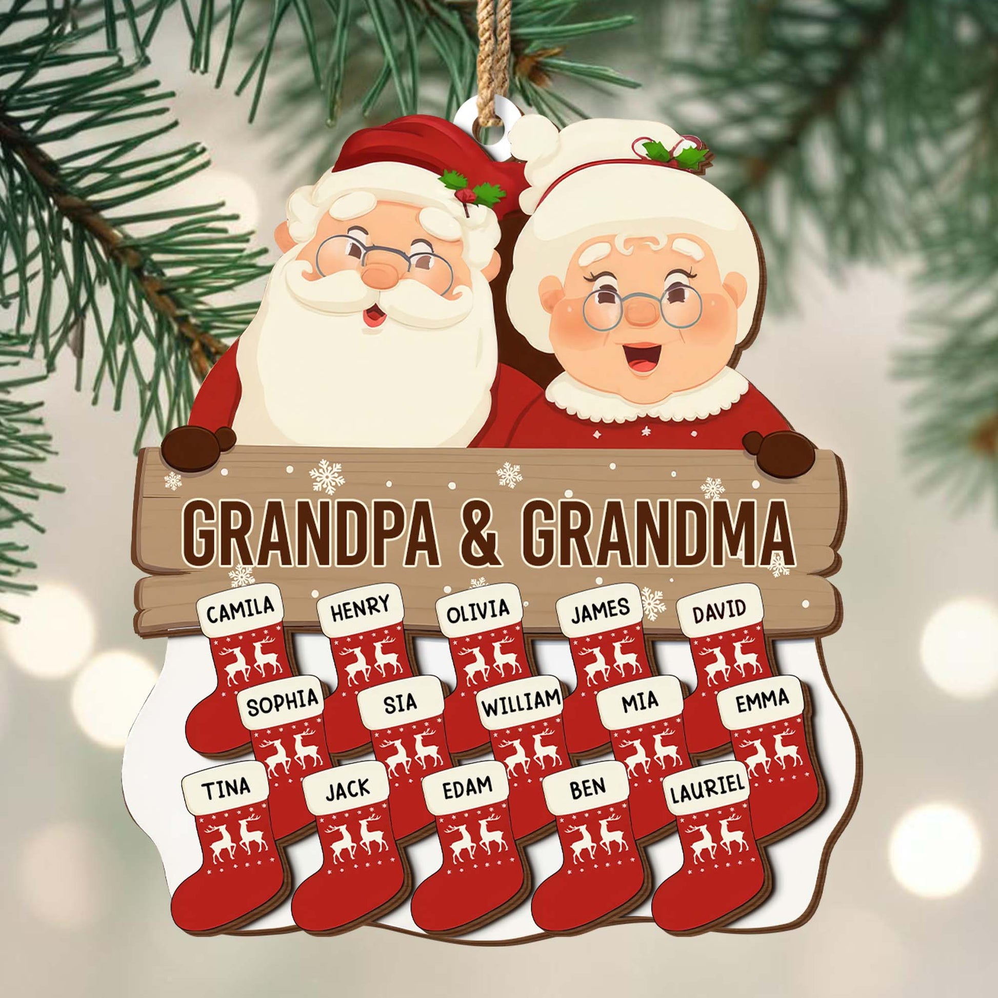 Holiday Season With Santa Claus and Christmas Stockings