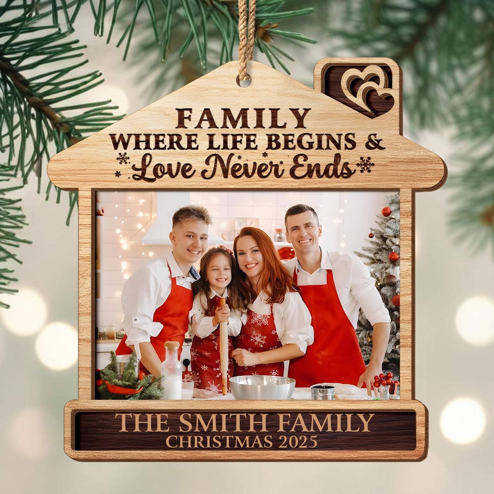 Family Where Life Begins And Love Never Ends Ornament