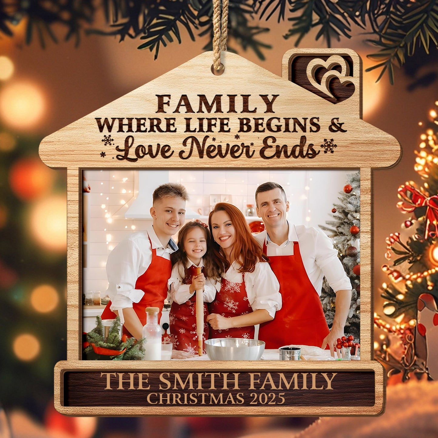 Family Where Life Begins And Love Never Ends Ornament