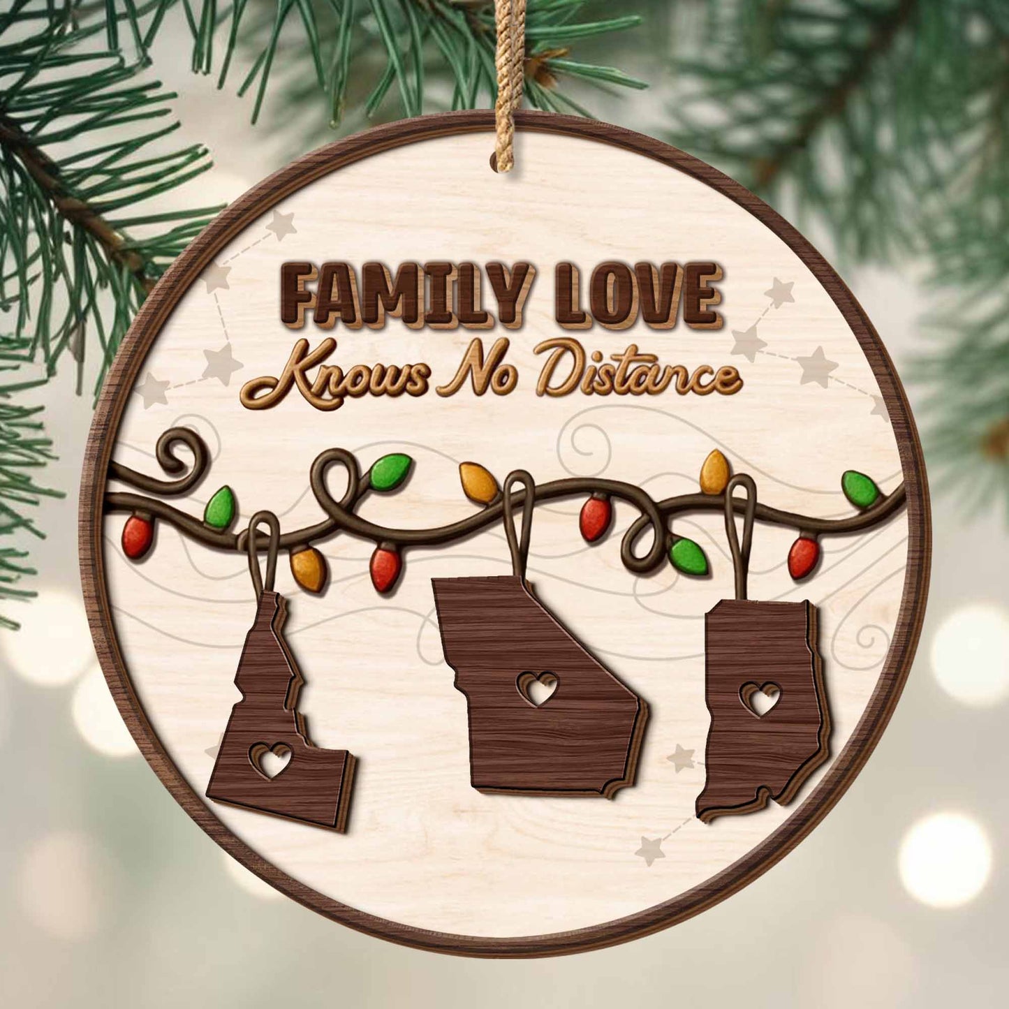 Family Love Knows No Distance With US State Shapes