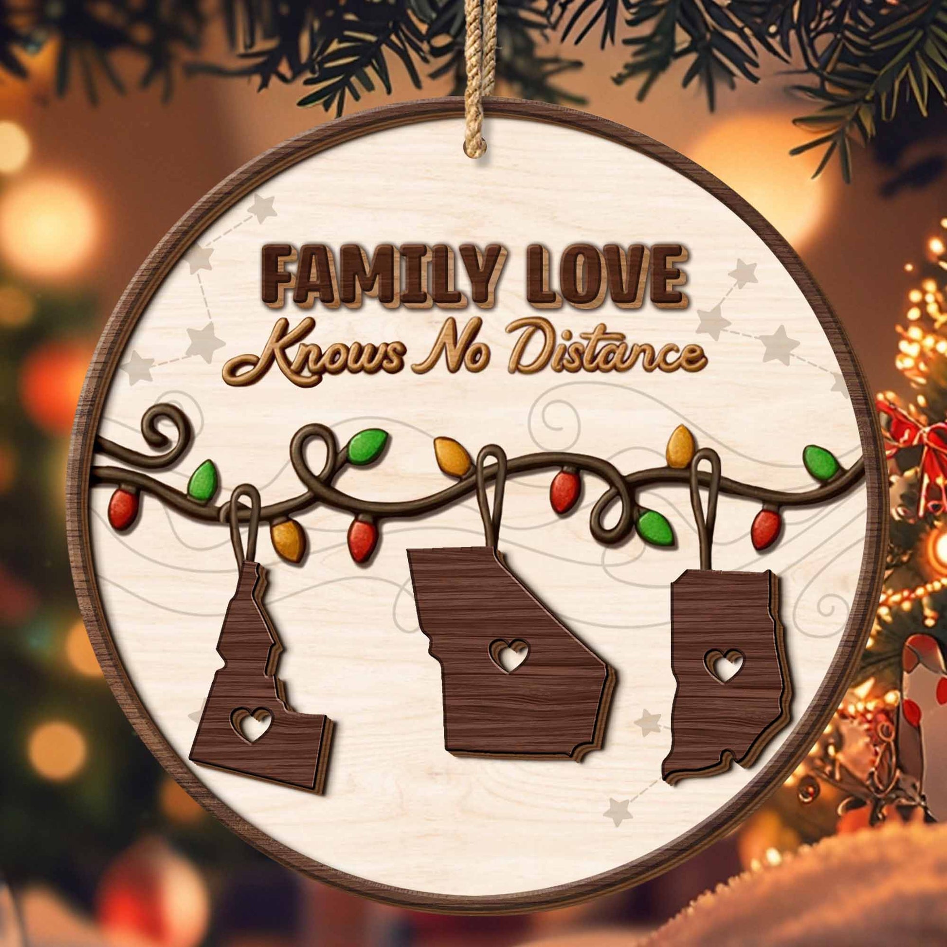 Family Love Knows No Distance With US State Shapes