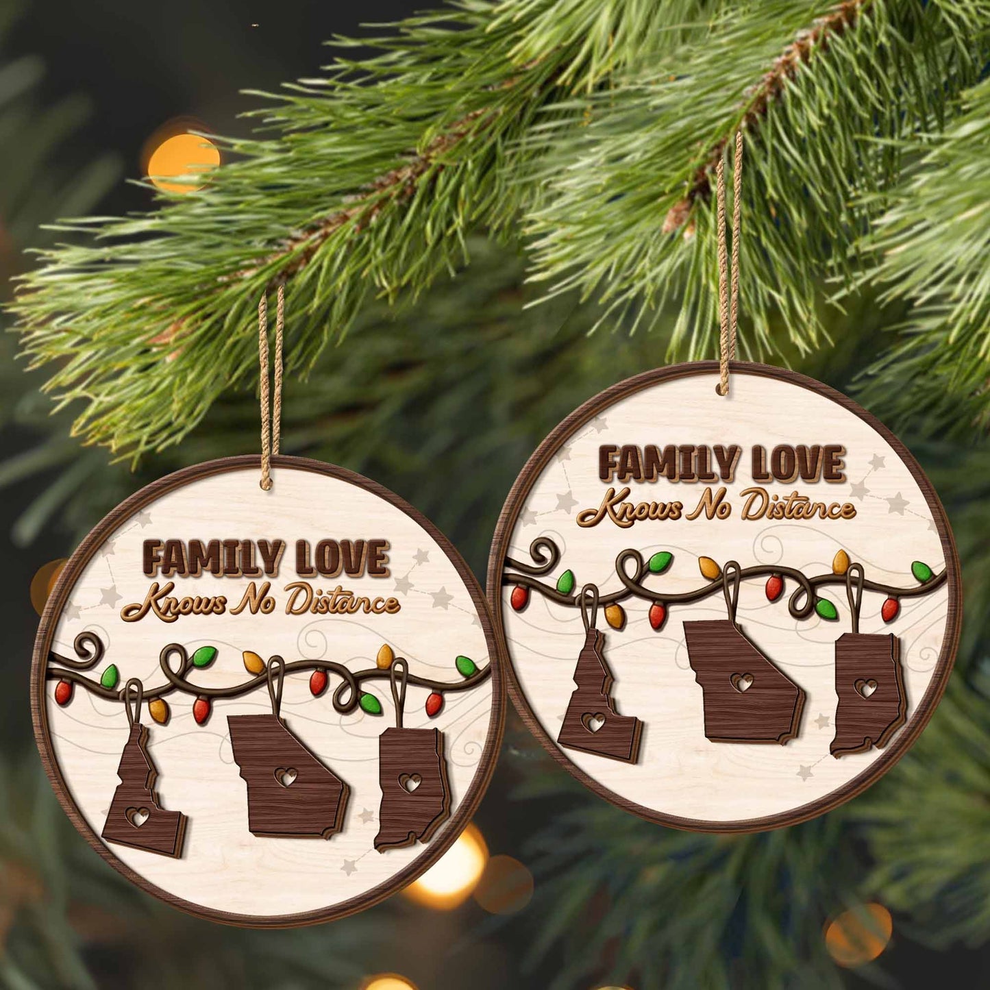 Family Love Knows No Distance With US State Shapes