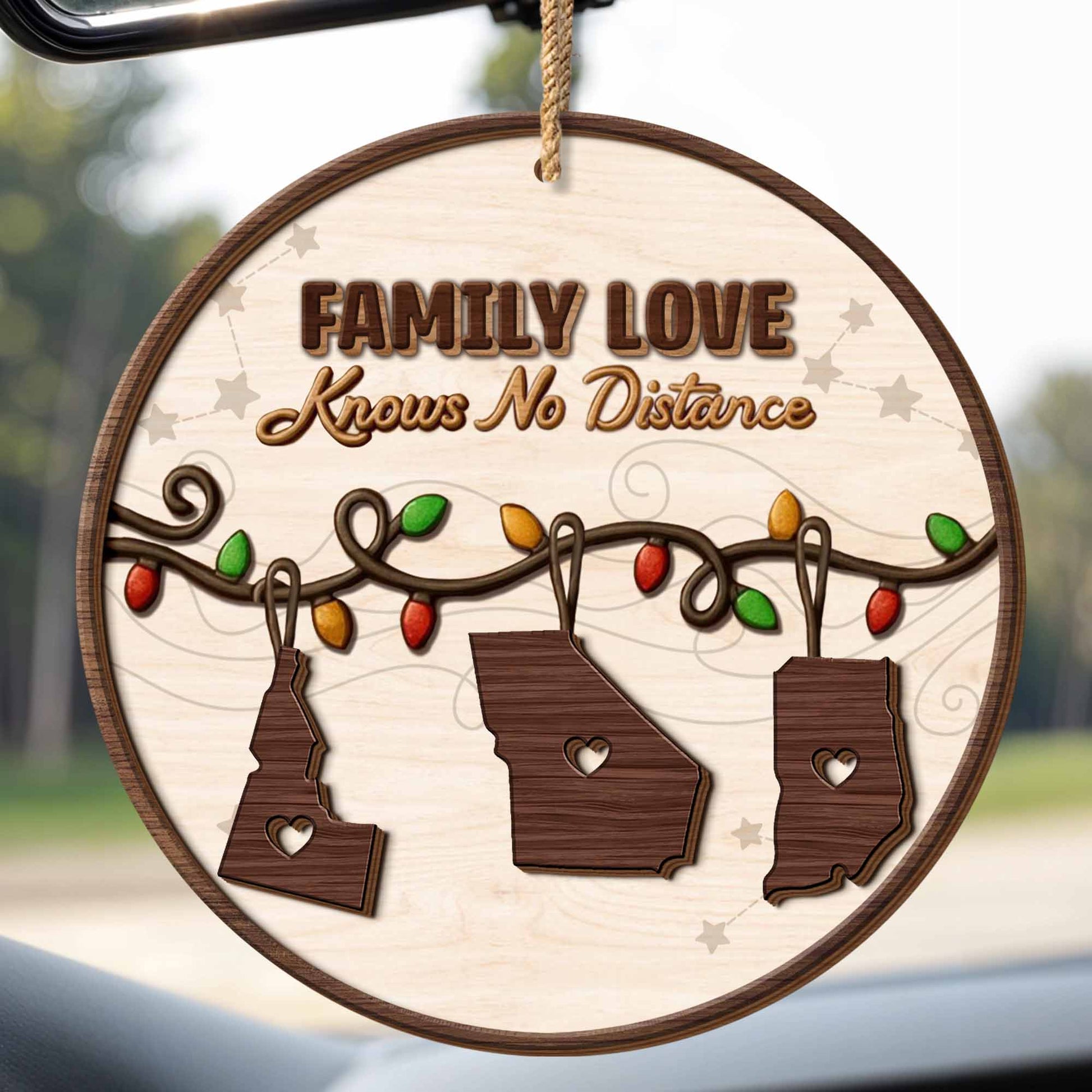 Family Love Knows No Distance With US State Shapes