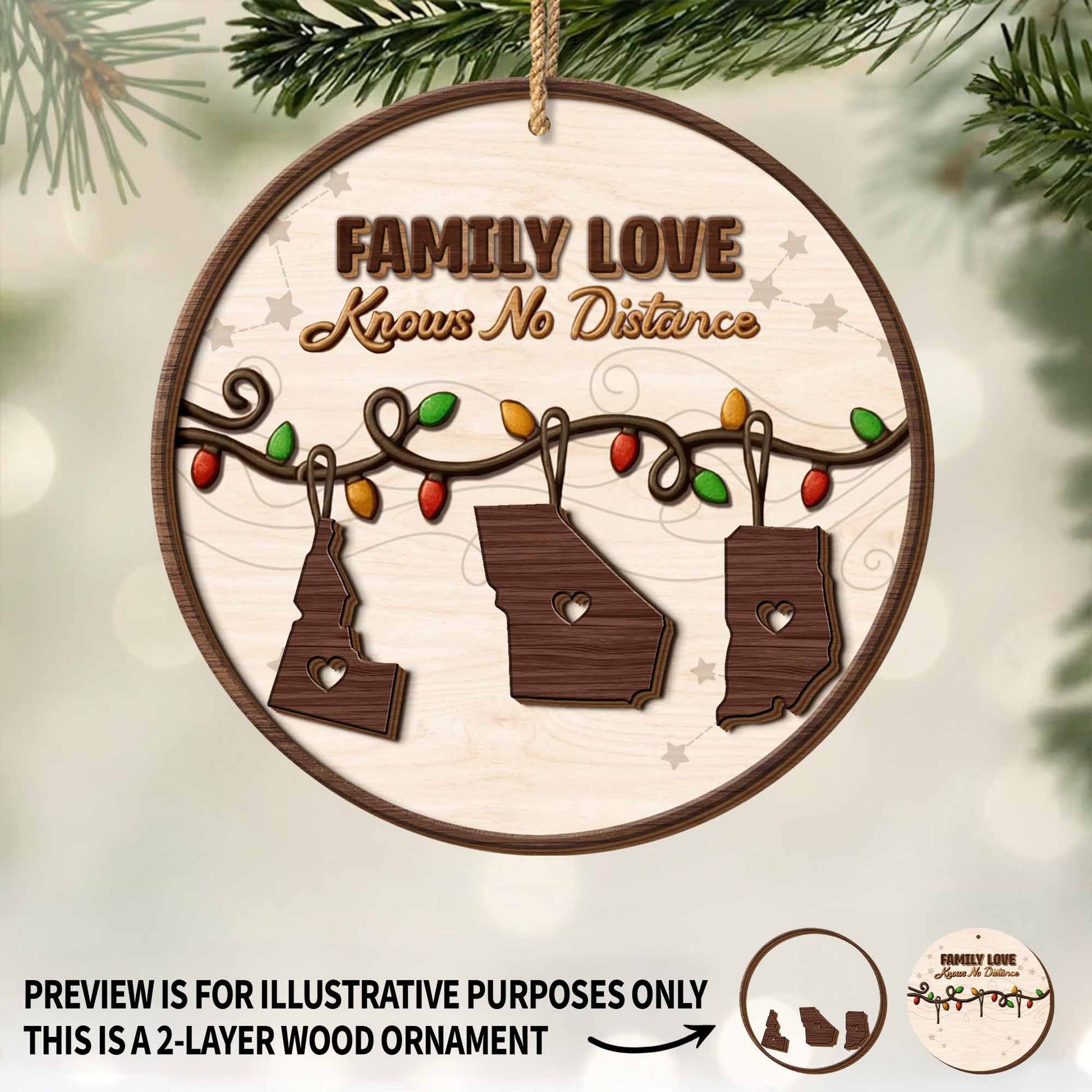 Family Love Knows No Distance With US State Shapes