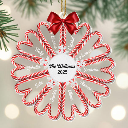 Seasonal Greetings With Candy Canes And Bow