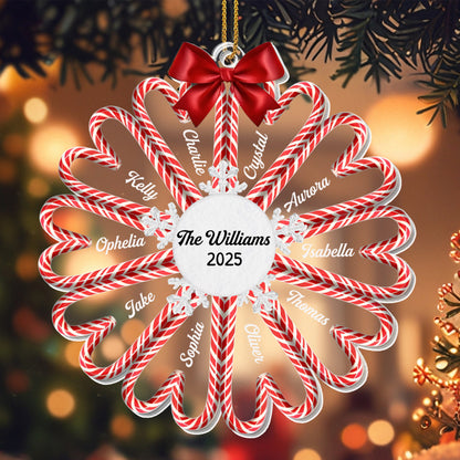 Seasonal Greetings With Candy Canes And Bow