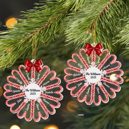 Seasonal Greetings With Candy Canes And Bow