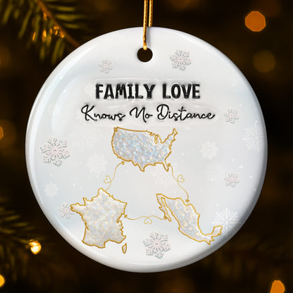 Family Love Knows No Distance With Map Design