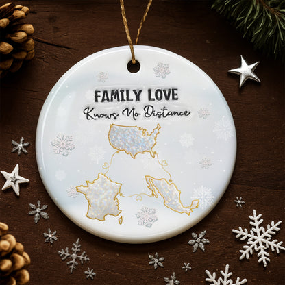 Family Love Knows No Distance With Map Design