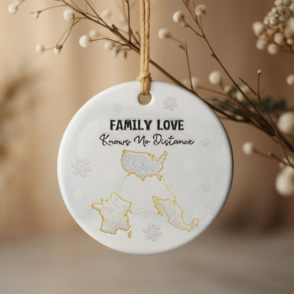Family Love Knows No Distance With Map Design